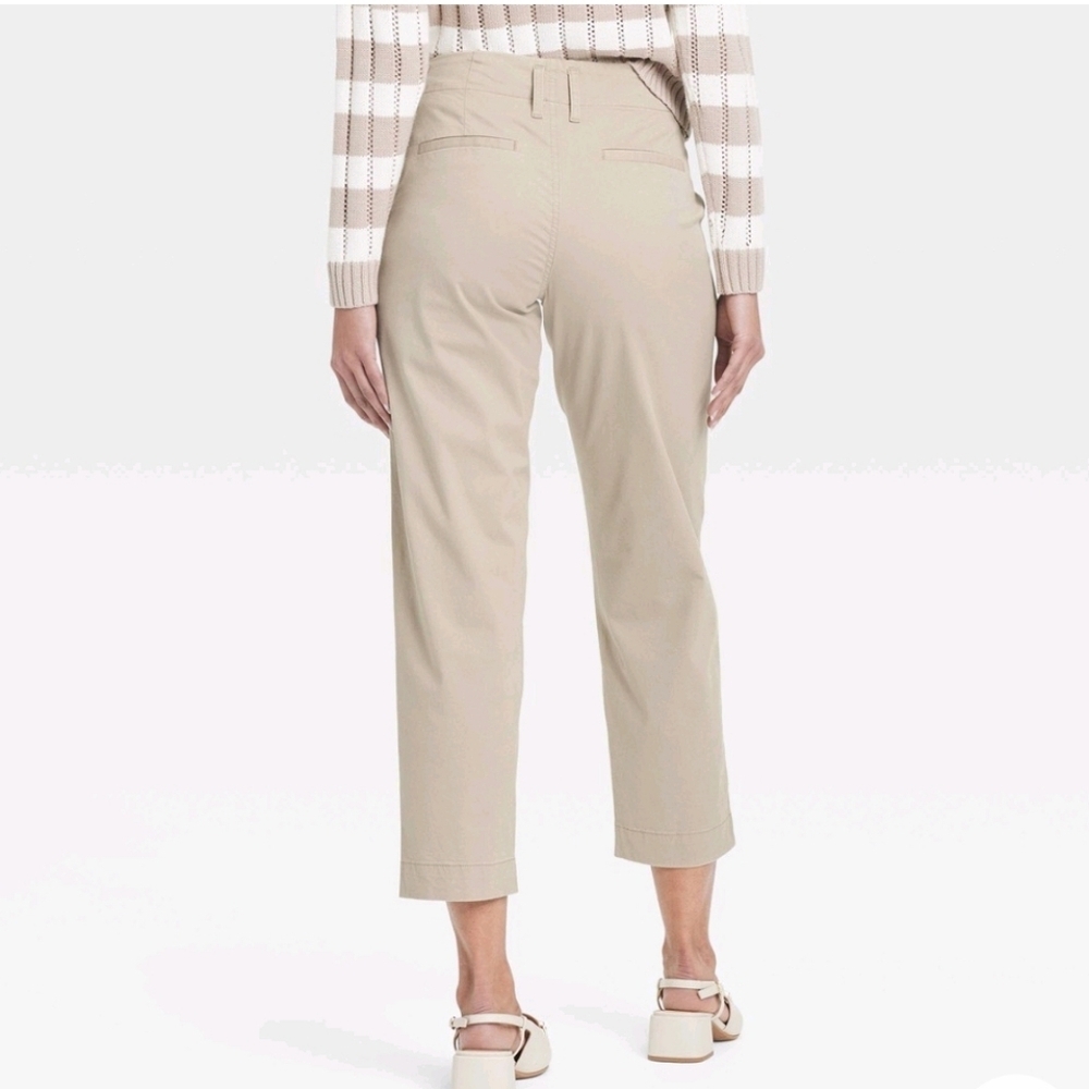 Women's High-Rise Straight Ankle Chino Pants - A New Day Tan 17 - Picture 2 of 16